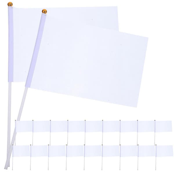 20 stk. Bærbare håndsvingede vimpler Håndsvinget flag Kommanderende dommerflag Håndsvinget flag Kommandoflag (hvid)
