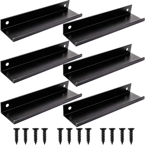 6 stk. sorte skabsskuffegreb (150MM, sort)