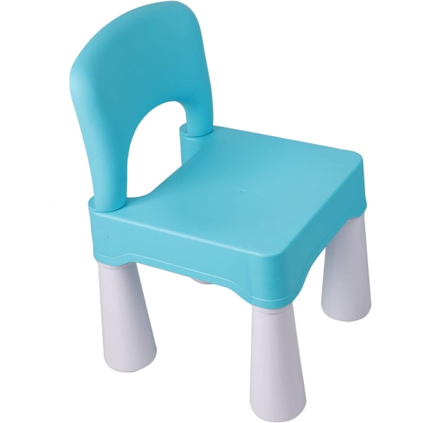 Barnstol i plast, barnstol blå med sittdel