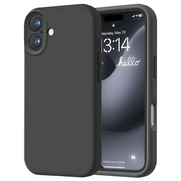 iPhone 16 Matt Svart Skal - Extra Kamera Skydd iPhone 16 iPhone 16