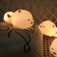 Solar Timing String Light med Sleepy Cute Pig Silikone Natlys
