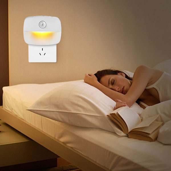 Rörelsesensor Nattlampa, Uppladdningsbar Mini Varmvit Självhäftande Batteri Nattlampa, Energibesparande Smarta Nattlampor för Sovrum, Kök, Trappor