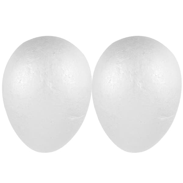 2 stk. Maleegg DIY Påskepynt Solid Skumegg for Barnefestivalhåndverk (Hvit)