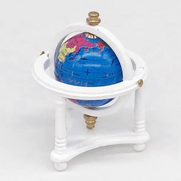 1/12 Skala Globus Med D, Mini Globus Til Dukke Skrivebordsdisplay Rat Whit