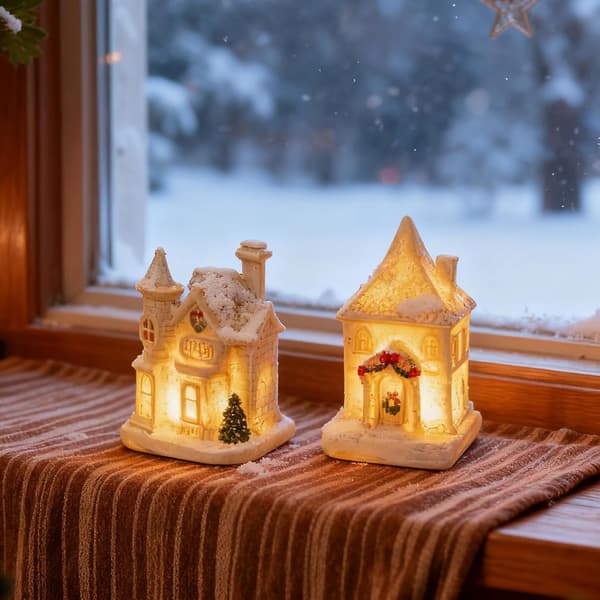Julebydekorasjoner: LED-belyste huspynt, hjemmedekor og festlige borddekorasjoner – J J