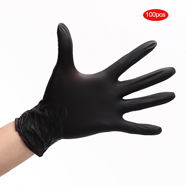 Handskar i syntetiskt material för allergifri hantering, texturerad yta, puderfria nitrilhandskar, ergonomisk design (100 st)