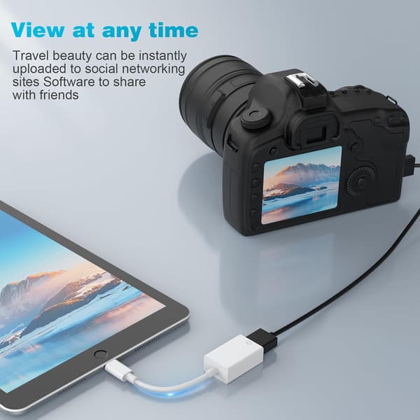 Lightning til USB-kameraadapter Lightning hunn USB OTG-kabeladapter