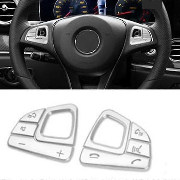 8 st Silver Bil Ratt Knappskydd Trim För E-klass W213 2016-2019 Bil Interiör Tillbehör
