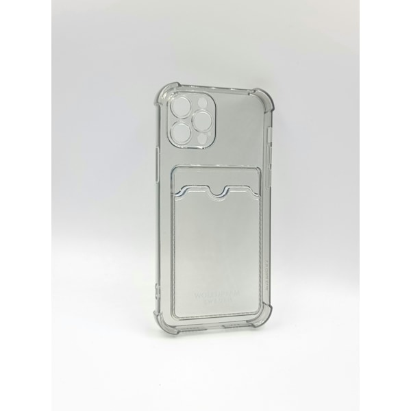 Svart Transparent mobilskal med korthållare till Iphone 12PROMAX svart
