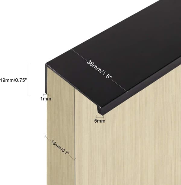 6 stk. sorte skabsskuffegreb (150MM, sort)
