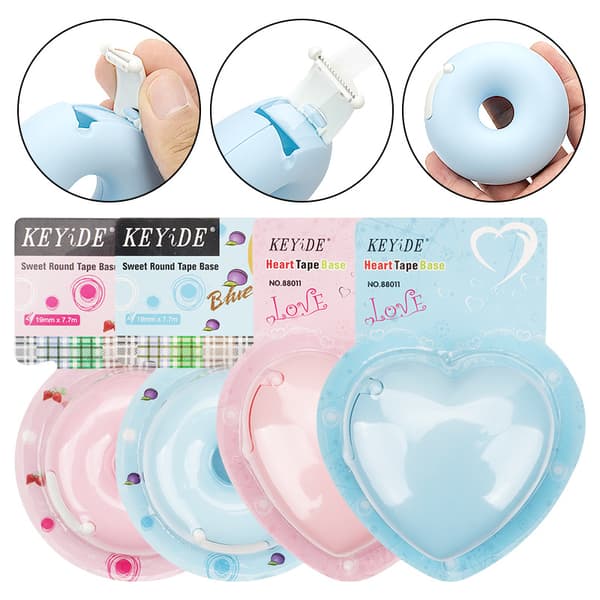 Teipdispensere Hjerteformede Teipkuttere Plast Sellotape Dispenser