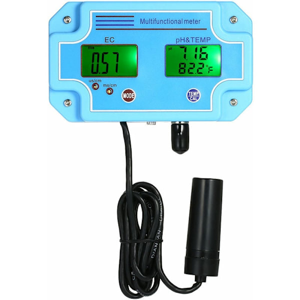 Innovativ Vattenkvalitetstestare, 3 Parametrar LCD-Display med Bakgrundsbelysning, Brett och Smalt Område EC-Mätning, Certifierad Säkerhet för Akvarier,