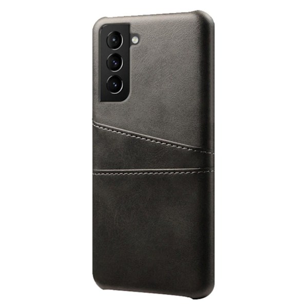 SKALO Samsung S22 PU-Läder Korthållare Skal - Svart Svart