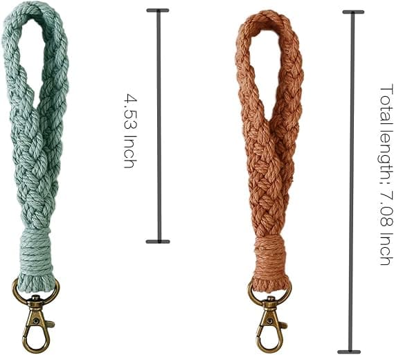 2 stk. Boho Makrame Nøglering Håndlavet Armbånd Nøglering Nøgle