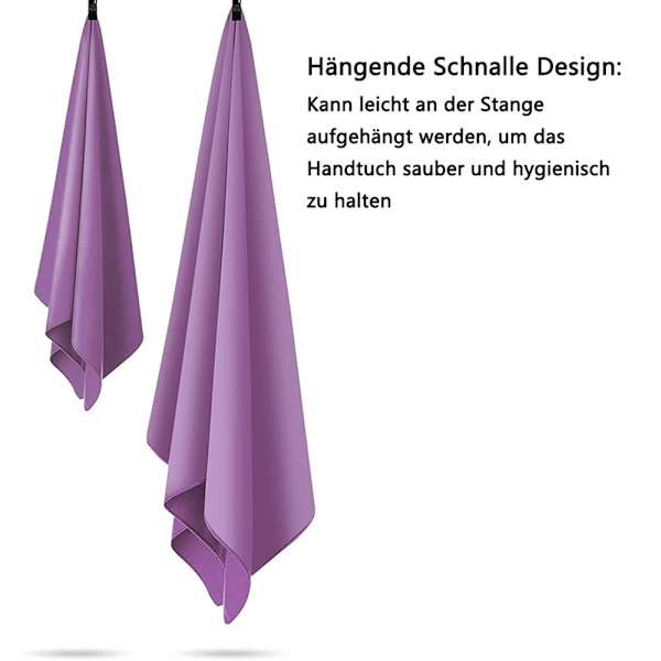 Mikrofiberhandduk, Snabbtorkande Superabsorberande Ultrakompakt För Resor, Gym, Yoga, Camping, Vandring, Backpacking (2-pack)