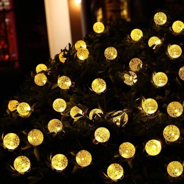Soldriven 30 LED 20ft Crystal Ball Fairy Light, 8 belysning