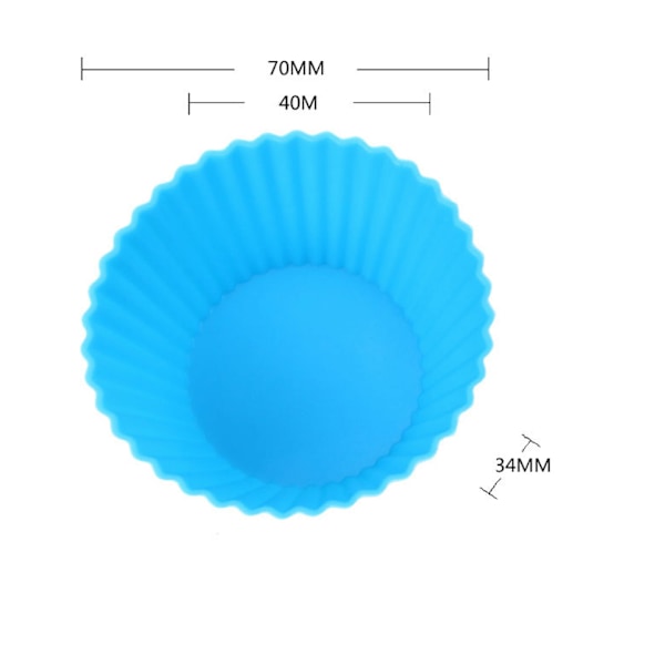 6-pack silikon muffins formar baka kalas bakning fest cupcake - Mixade färger