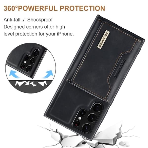 DG.MING Galaxy S23 Ultra Cover med magnetisk pung sort