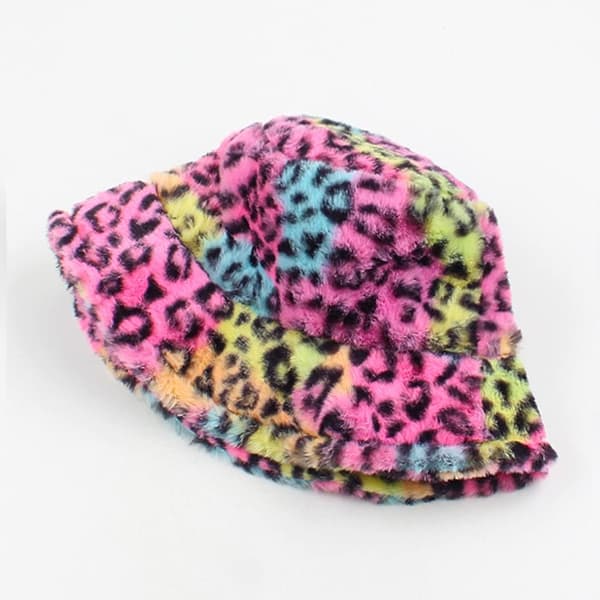 Fluffy Fur Hat Bøttehatt Vinter Fiskerhatt for Kvinner Jenter (C