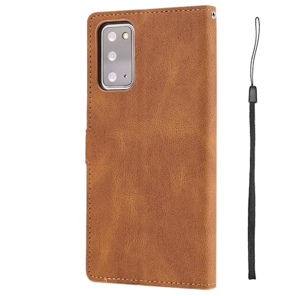 Samsung Galaxy S20 FE - Klassiskt Läder Fodral - Brun Brown Brun
