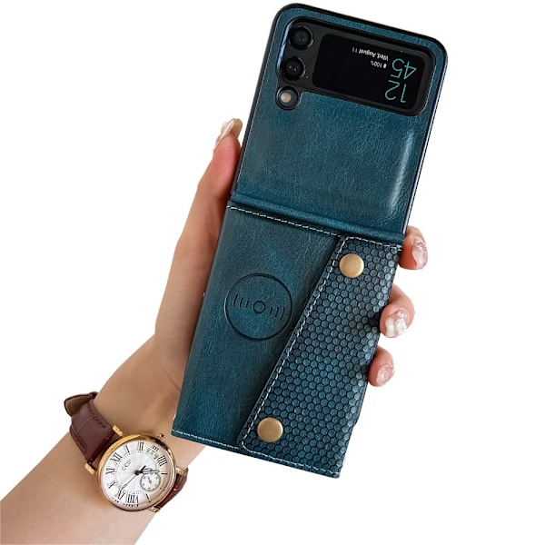 Samsung Galaxy Z Flip 4 - Skal med smart Korthållare Ljusbrun
