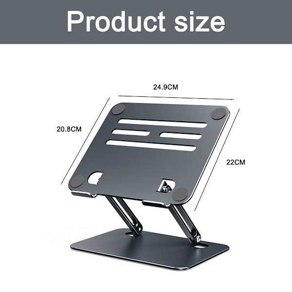 Bärbart datorställ med hopfällbart laptopstativ, justerbar höjd i aluminiumlegering och ergonomisk design för 10-17\" laptops