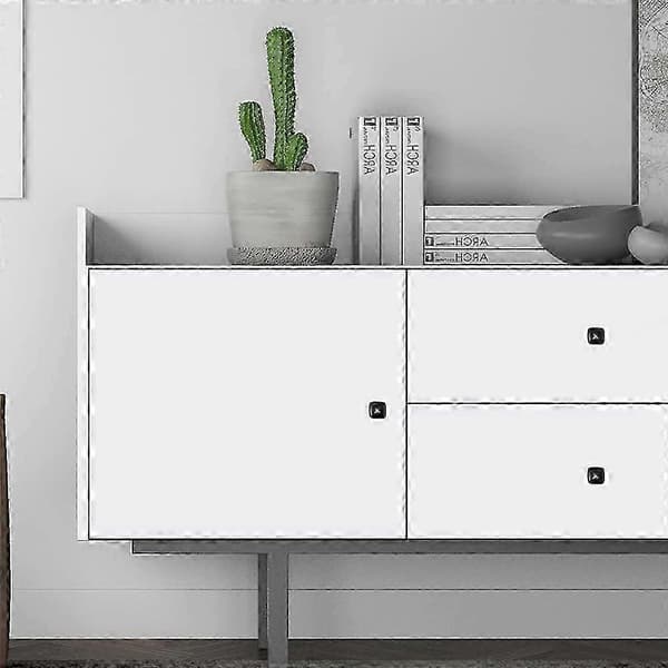 10 stk. sorte møbelknapper skuffe dørknapper firkantede skabsgreb enkelt rundt hul (30 mm aluminiumslegering)