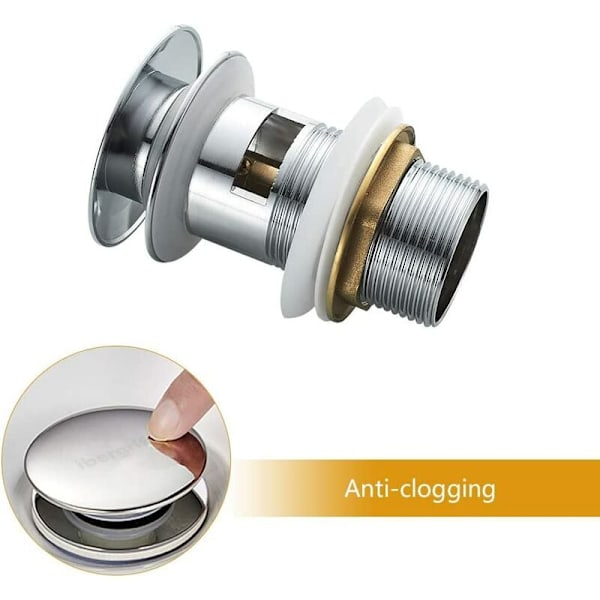 Elegant Diskbänksplugg, Polerad Kromfinish För Lyxig Badrumsinredning, Solid Mässingskonstruktion Med Läcksäker Design, Fristående Badkar