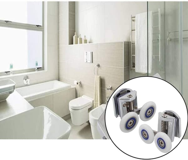 2-pack Duschdörrsrullar 1 Övre & Nedre Remhjul 26mm Zinklegering