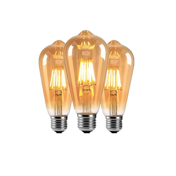 Antika Edison Glödlampor, Steampunk Retro Dekoration Med Högeffektiv Energibesparande LED, Dekorativt Bärnstensfärgat Glas För E26/E27 Sockel, 7-pack
