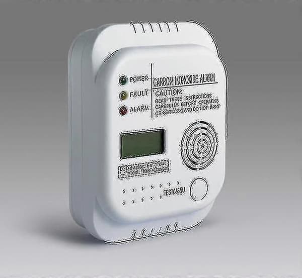 Karbonmonoksiddetektor, batteridrevet, gassdetektor med display og temperaturmåler-hy
