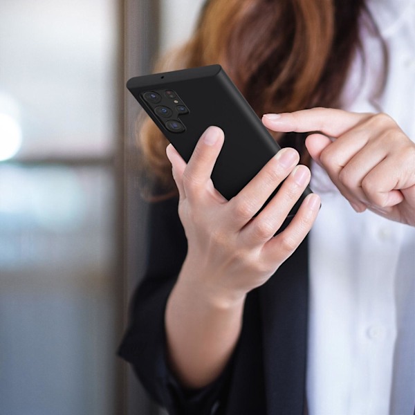 Samsung Galaxy S22 Ultra 5G - Matt TPU Mjuk Skal - Svart Svart