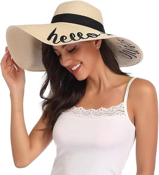 Dame Floppy Hatt Stråhatt Bredbremmede Caps Anti-Sol Pustende Ant