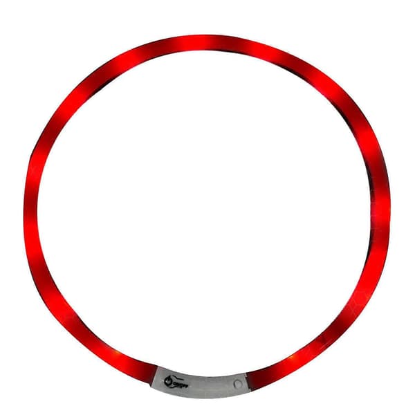 Genopladelig USB Genopladelig Hundehalsbånd til S, Medium og , 70 cm, Justerbar længde, 3 Modes Rød