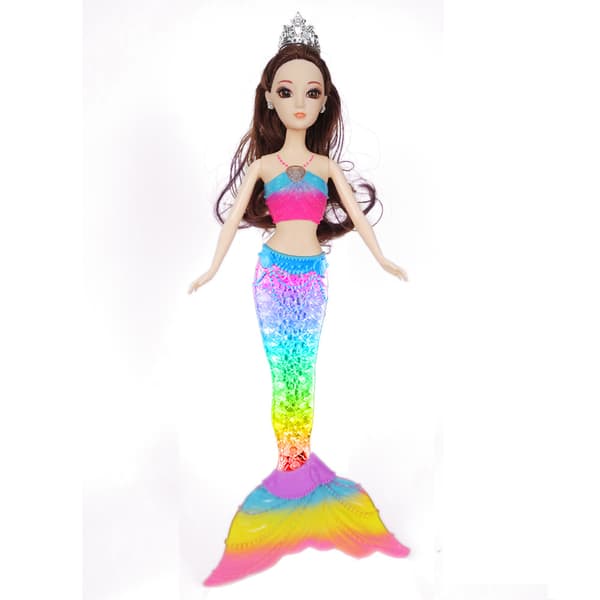 Dreamtopia Rainbow Light Havfrue-dukke med lysshow, badelegetøj,