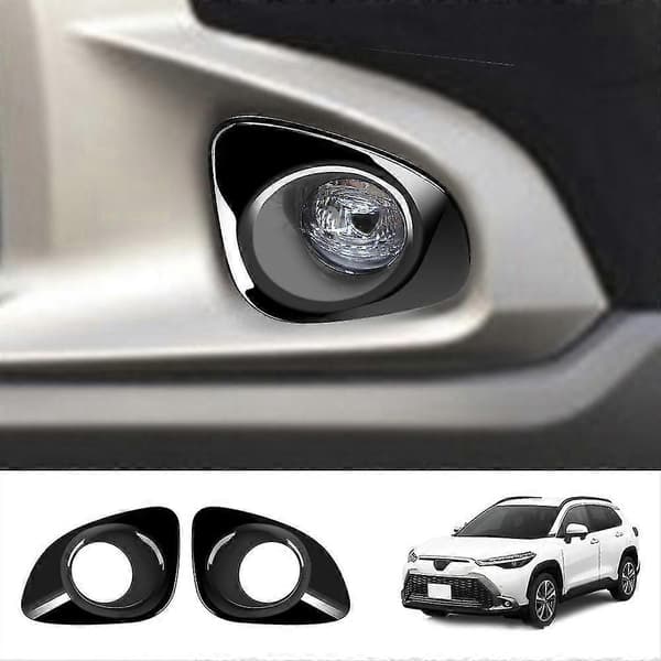 For Corolla Cross 2021 2022 Glossy Black Front Tåkelys Lampe Deksel Trim Tåkelysramme Dekor