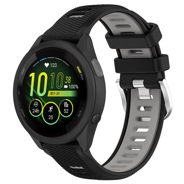 Silikonarmbånd til Garmin Forerunner 265 / 265S - 18mm Svart /