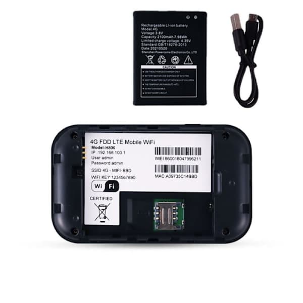Mobilt WiFi-hotspot til SIM-kort 4G LTE 150 Mbps