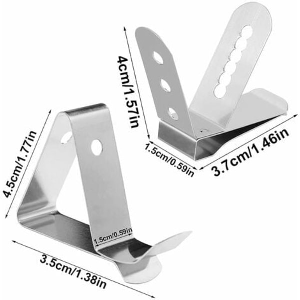 Stainless steel thermometer clip sensor clip bracket hole diameter 4mm 6 pieces silver suitable for 3.8mm probe