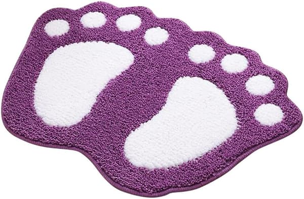 Sklisikker og absorberende baderomsmatte, \"Big Feet\"-design, polyester
