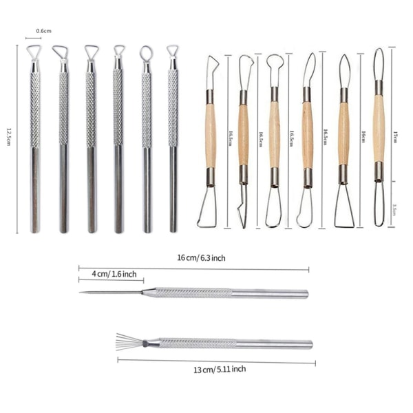 14 ST keramiska keramik lerband Sculpting Tool Kit med