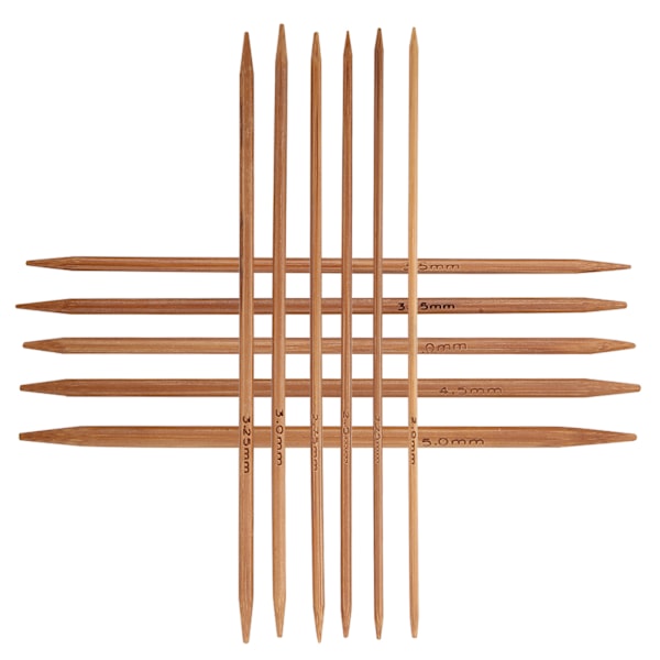 Set med 11 stickor i bambu Set 11 storlekar (5,1 tum/13 cm)