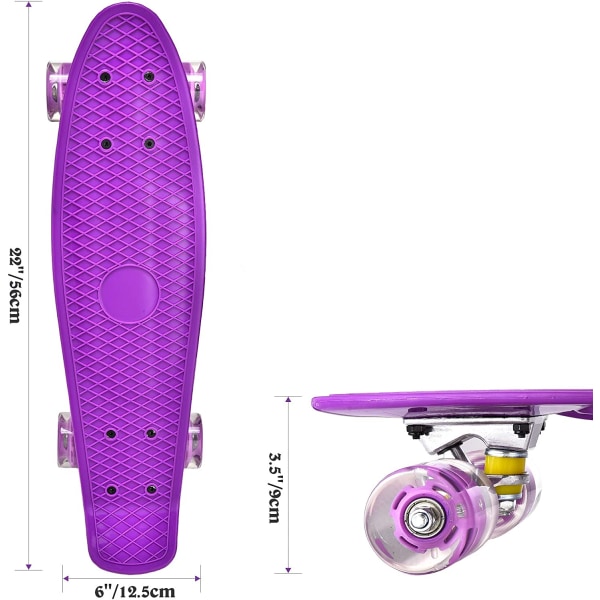 Mini Cruiser Skateboard Retro komplett bräda, 56cm Vintage