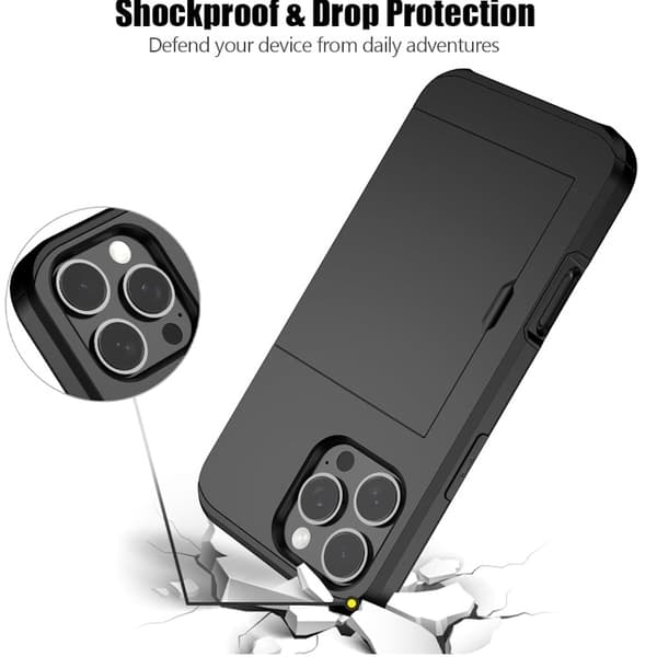 iPhone 16 Pro Max - Ekstra Sterk Skoholder med 28 Lommer, Svart
