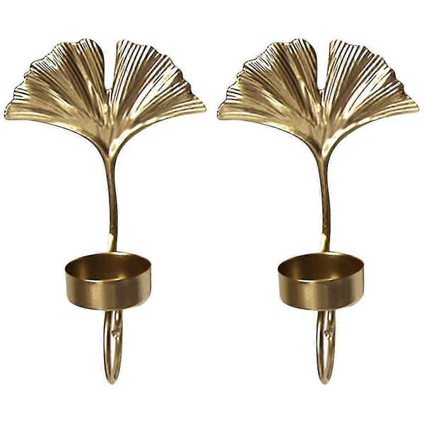 2 stk Vegglampe Lysestake Bladdesign Veggmontert Dekorativ Lysestake