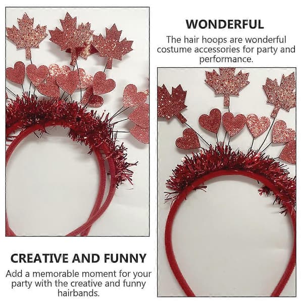 1 stk dekorative lønneblad hårbånd nydelige hårbøyler Canada Day hodeplagg