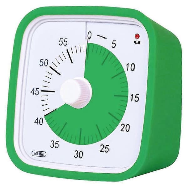 Grønn Barn Student Studiehåndbok Visuell Timer Vekkerklokke Kjøkkentimer Med Beskyttelsesdeksel Ti