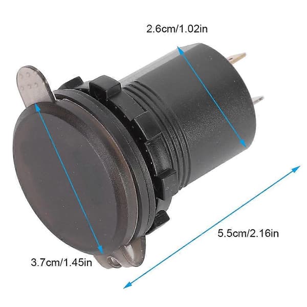 DC12-24V 2.1A 3-i-1 Multifunksjon Digital LED vanntett Termometer Voltmeter Bil USB Hurtiglader Grønt Lys