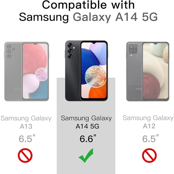 Samsung A14 Matt Svart Skal