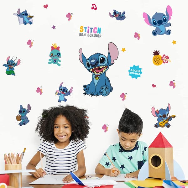 Stitch söpö 3D-seinätarra, tapetti, PVC, 90cm*40cm